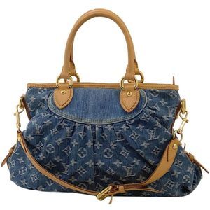 Neocavy MM  Shoulder Indigo 2 Way   Monogram Denim Blue